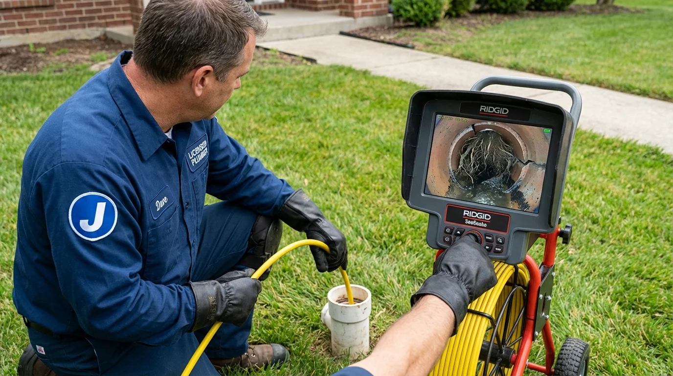 Sewer camera inspection being performed by Johns Plumbing LLC in Bluffton